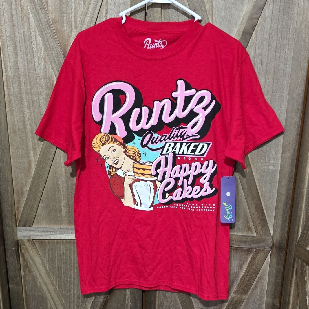 NWT Runtz Raised Graphic Quality Baked Happy Cakes Multu Colored T Shirt Sz Med